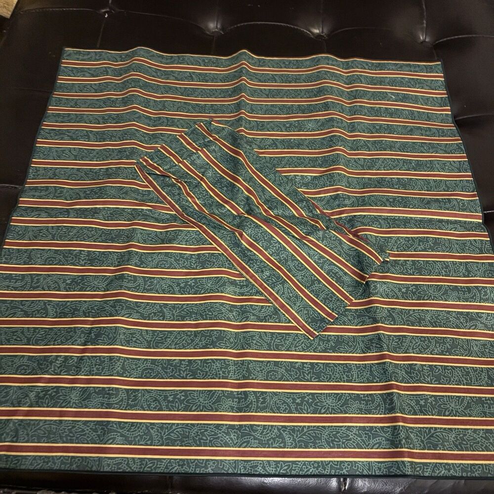 Longaberger Brick Cover Buffet Imperial Stripe w Warmer Holder Holly on Reverse
